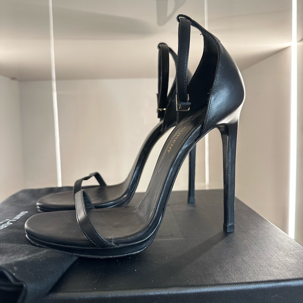 YSL Saint Laurent Jane Strap Heel black size 8 - Picture 3 of 12